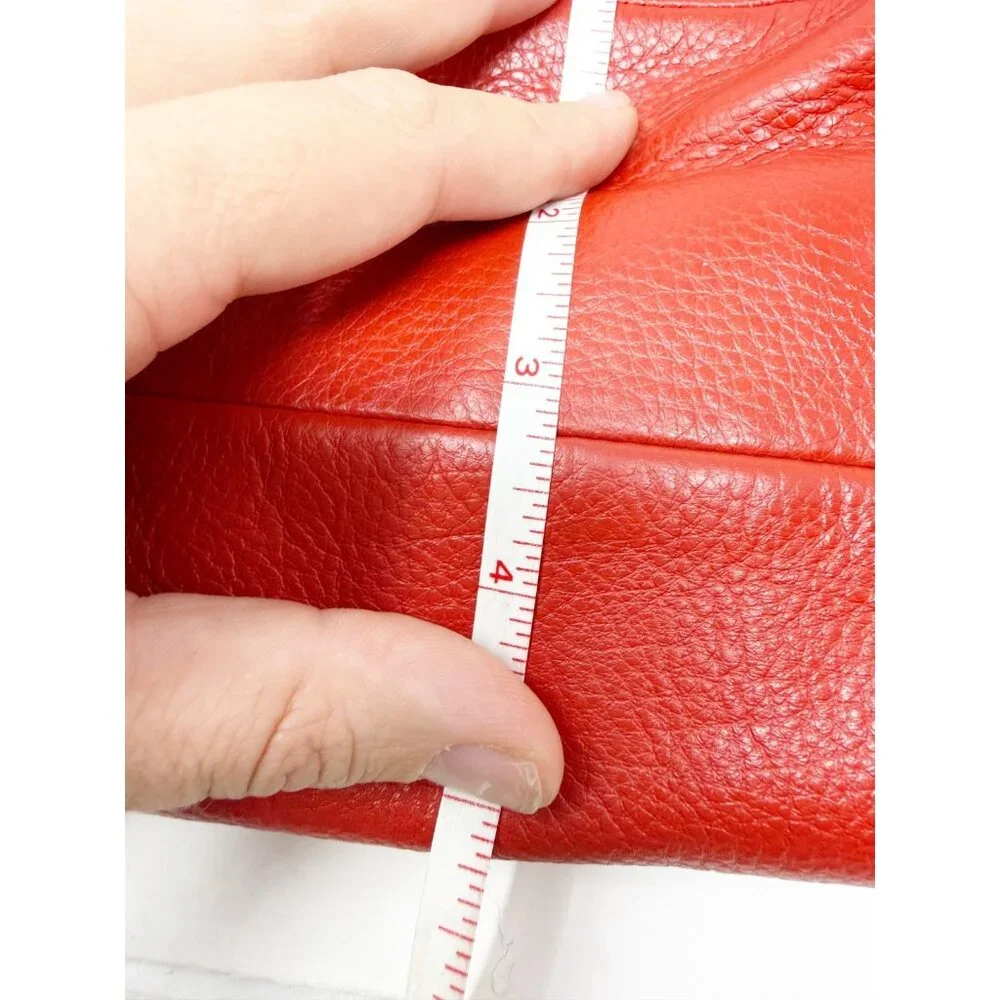 Coach Park Pebble Leather Hobo Shoulder Bag Purse Zip Top F23293 Red Large‎